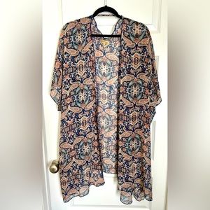 Democracy Paisley Boho Sheer Cardigan